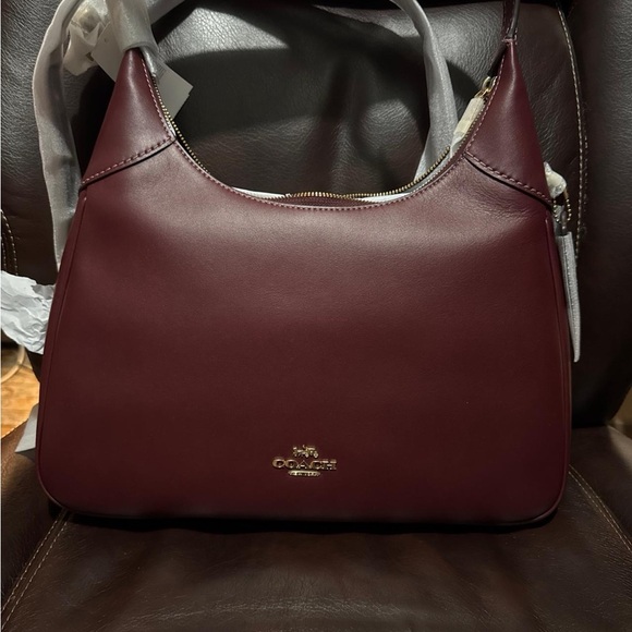 Coach Burgundy Leather Shoulder Bag - Picture 2 of 4